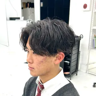 ショート パーマ メンズ 【メンズパーマ特化】 🍏網中勇喜のヘアスタイル