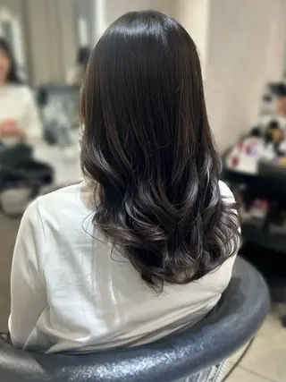 セミロング コテ巻き風パーマ💛 池袋のヘアスタイル