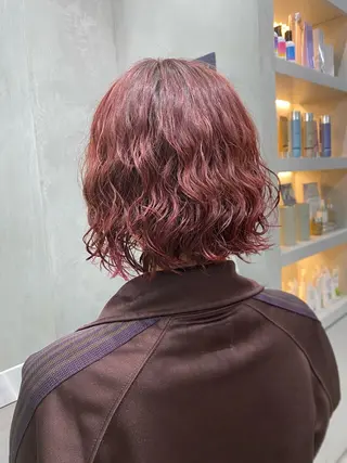 ショート カラー パーマ 縮毛矯正/ウルフ/ ボブ/増田のヘアスタイル
