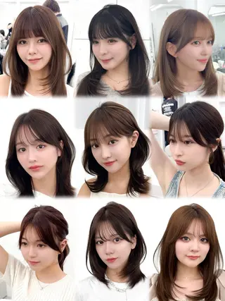 セミロング カラー ヘアアレンジ 顔周り&ミディアム 特化/池袋/kokiのヘアスタイル
