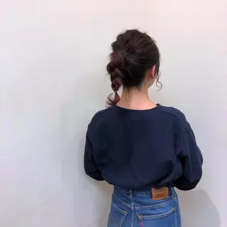 セミロング カラー ヘアアレンジ 北花田美容師🍃村尾 光太/むらのヘアスタイル
