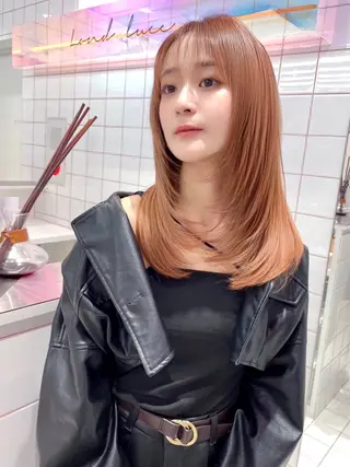 ロング ブリーチなし 透明感カラー/艶髪のヘアスタイル