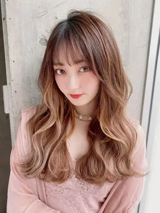 セミロング 韓国風ヘア✻透明感 カラー✻yukaのヘアスタイル