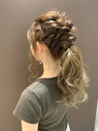 ロング ヘアアレンジ きむえり/髪質改善 /うねり広がり改善のヘアスタイル