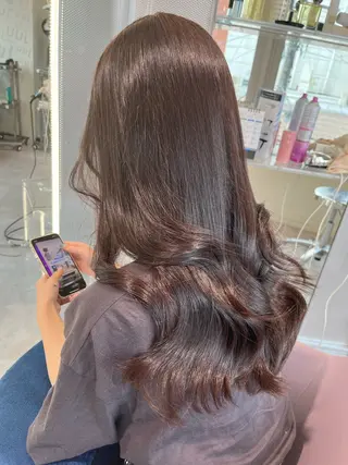 ロング カラー ヘアアレンジ レイヤー/髪質改善 縮毛/ハッシュカットのヘアスタイル