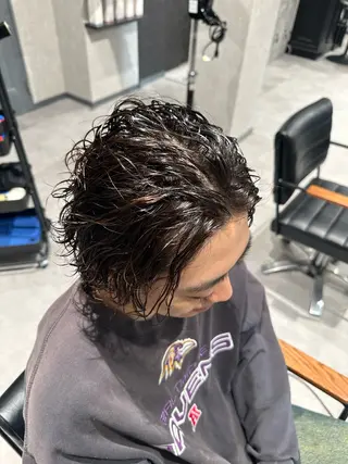 ミディアム パーマ ヘアアレンジ メンズ メンズヘア静岡 ✂︎Ryuheiのヘアスタイル