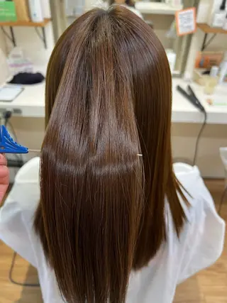 ロング 朝が楽になる艶髪縮毛 ✨中稲明梨のヘアスタイル