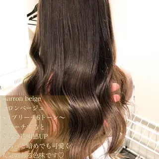 セミロング カラー ハイトーン×レイヤー カットTAKUMIのヘアスタイル