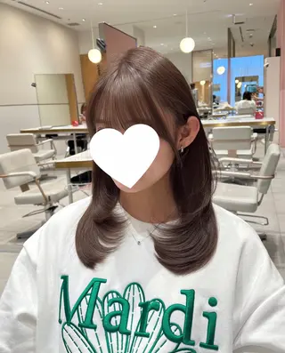 ロング 赤み消し透明感カラー 似合わせ前髪柴田礼空のヘアスタイル
