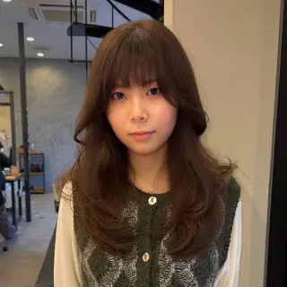 ロング カラー ベージュカラー/長岡 レイヤーカット/コウのヘアスタイル