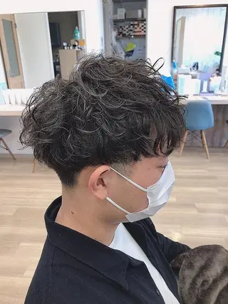 ショート メンズパーマ波巻き 🌳大森悠登🌳のヘアスタイル