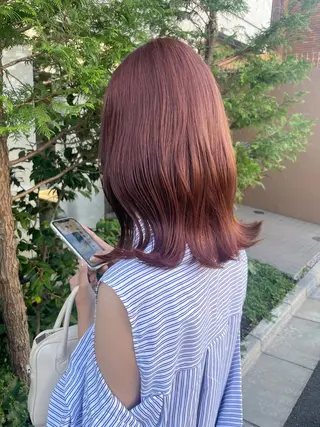 セミロング カラー 顔周りカット 【オノザワリョウ】のヘアスタイル