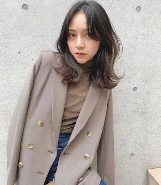 セミロング カラー 鈴木早記　insta →saki_03sのヘアスタイル