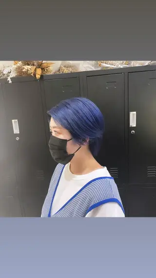 ミディアム カラー パーマ ヘアアレンジ メンズ キッズ ネイル マツエク・マツパ 切りっぱなしヘアボブ ミディアムヘアRYOのヘアスタイル