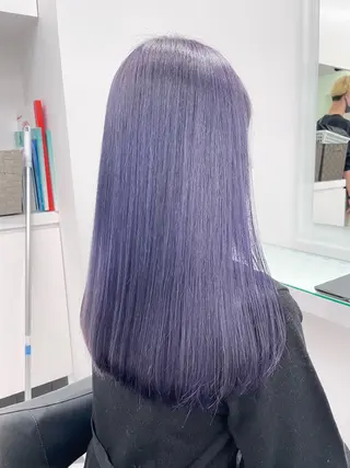 セミロング カラー 🤍💕ブリーチカラ ーAyaka💕🤍のヘアスタイル