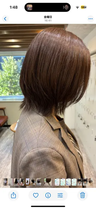 ミディアム ヒグチ ハルナのヘアスタイル