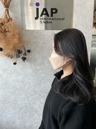 ロング カラー たなか りなのヘアスタイル