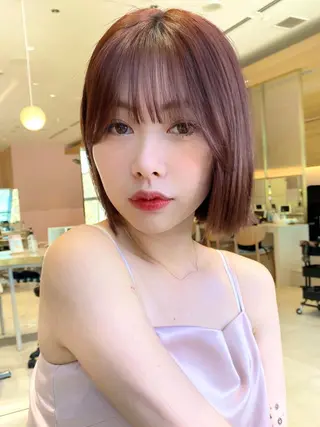 ショート カラー パーマ ヘアアレンジ 小野寺瑞希 /最小顔カットのヘアスタイル