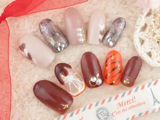 ネイル ネイルリボン 受付スタッフのネイルデザイン