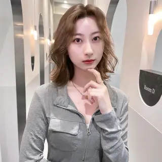 ミディアム ダブルカラー🤍 髪質改善／原島のヘアスタイル