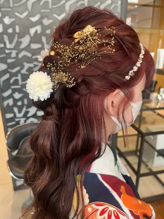 セミロング ルナ|縮毛矯正 ×デザインカラー🥝のヘアスタイル