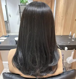 セミロング カラー スキバサミを使わない カット🌼唯🌼のヘアスタイル