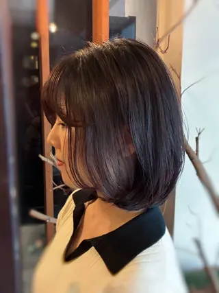 ミディアム カラー 田中 鈴乃／ボブレイヤーのヘアスタイル