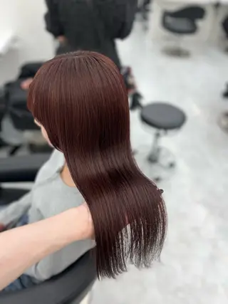 セミロング カラー 💖似合わせカラー レイヤー💖縮毛矯正のヘアスタイル