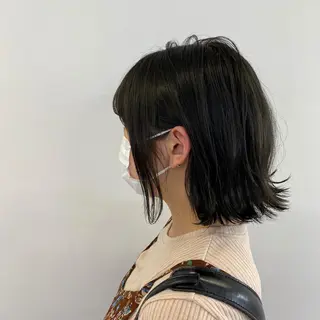 セミロング カラー ヘアアレンジ 韓国風ベージュ🤎 赤みなし🌿横浜🤎のヘアスタイル