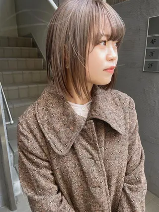 ミディアム ボブ/縮毛矯正 🌟梅田盛一🌟のヘアスタイル