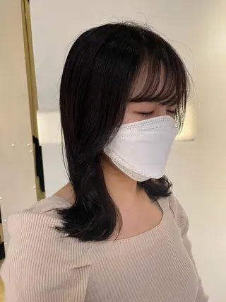 セミロング カラー しのはら まどかのヘアスタイル