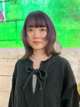 ミディアム カラー 圧倒的デザイン力 店長🎨RENAのヘアスタイル