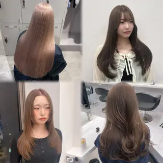 ロング カラー パーマ ヘアアレンジ メンズ キッズ ブリーチなしカラー/ ブラウン/レイヤーのヘアスタイル