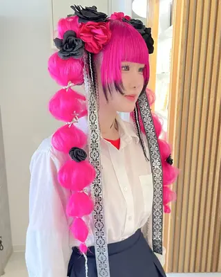 ヘアアレンジ ダブルカラー,透け カラーHINARIのヘアスタイル