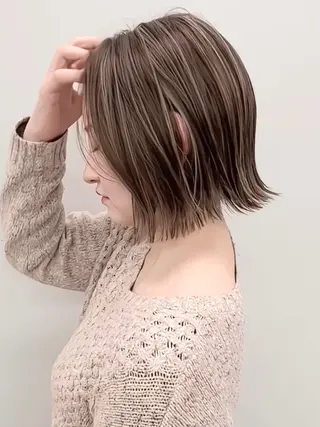 ミディアム カラー NoWL所属・大人可愛いショート＊ NoWL栗原隆成のヘアスタイル