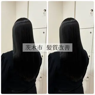 セミロング はるか/阪急茨木/髪 質改善/透明感カラーのヘアスタイル