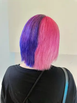 カラー 🎀ボブ＋ハイトーン シュカ👶🏻のヘアスタイル