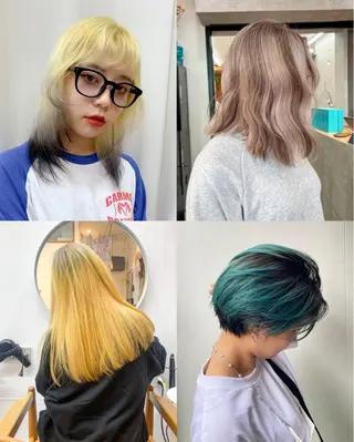 カラー 【モエカ】グランジ ウルフ/ハイトーンのヘアスタイル