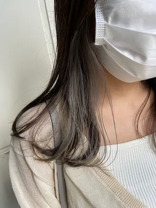 セミロング カラー ハイトーン/小顔 カット/Ayumuのヘアスタイル