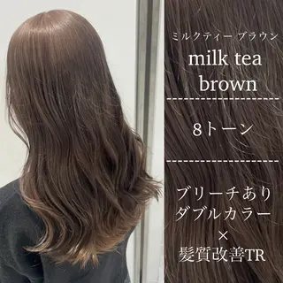 カラー 🤍ブリーチなし ブラウンhimi🤍のヘアスタイル