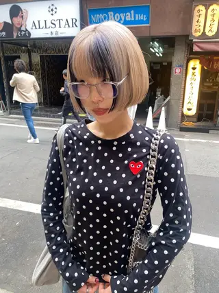 ショート カラー 心斎橋/デザインカラ ー/海外風/ナツミのヘアスタイル