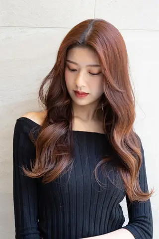 ロング カラー NARE 韓国ヘアのヘアスタイル