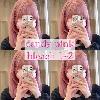 ミディアム カラー ピンクカラー🎀/ ミルクティー🍼花音のヘアスタイル