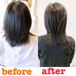 ミディアム ドライ カット✂️髪質改善のヘアスタイル