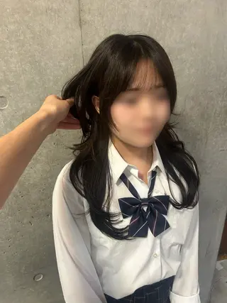 ロング 韓国タッセルカット レイヤーカットのヘアスタイル