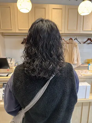 ミディアム パーマ ショート/ボブ パーマ/中原のヘアスタイル