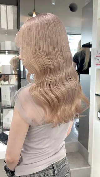 ロング カラー ミルクティー/モテ髪 韓国スタイル/ハルトのヘアスタイル