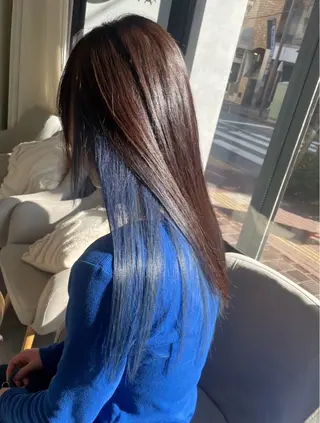 ロング カラー ケアブリーチ🥣 縮毛矯正Ryokoのヘアスタイル