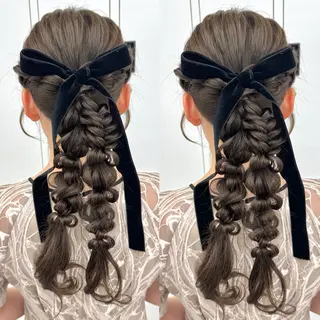 ロング ヘアアレンジ ヘアメ🎀推しカラー 🥣横浜/しほ🧸のヘアスタイル