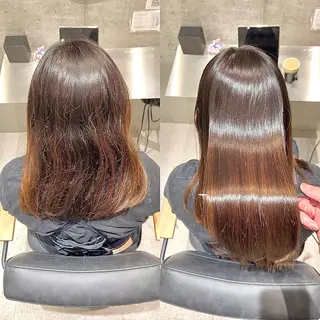 ミディアム パーマ どんな髪も綺麗に✨ 髪質改善×縮毛矯正のヘアスタイル